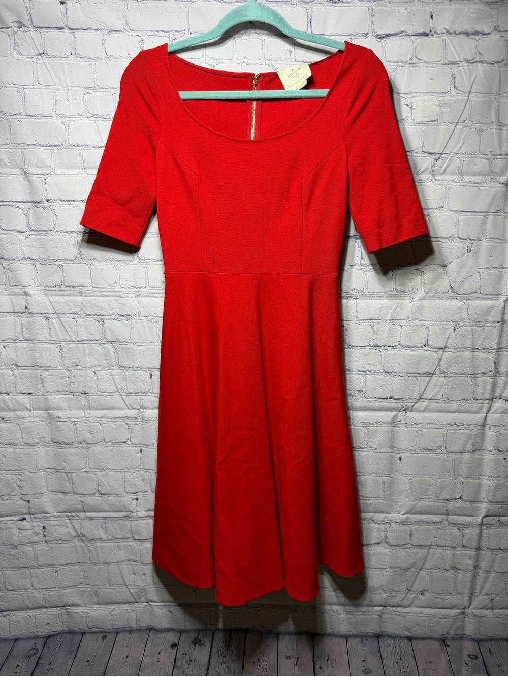 Kate Spade Womens Short Sleeve Scoop Neck Dress Red Sz 2 Preppy Old Money